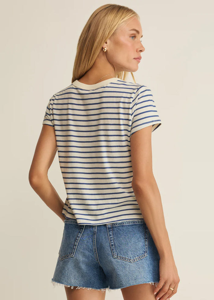 Junie Striped Tee - True Navy