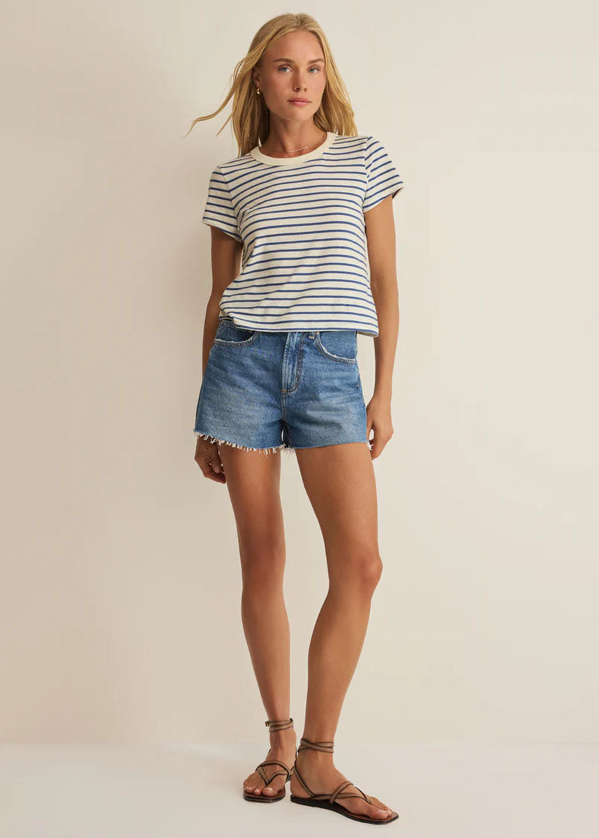 Junie Striped Tee - True Navy