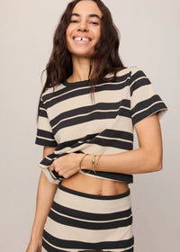 Stellan Striped Tee - Ash Black