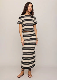Stellan Striped Tee - Ash Black