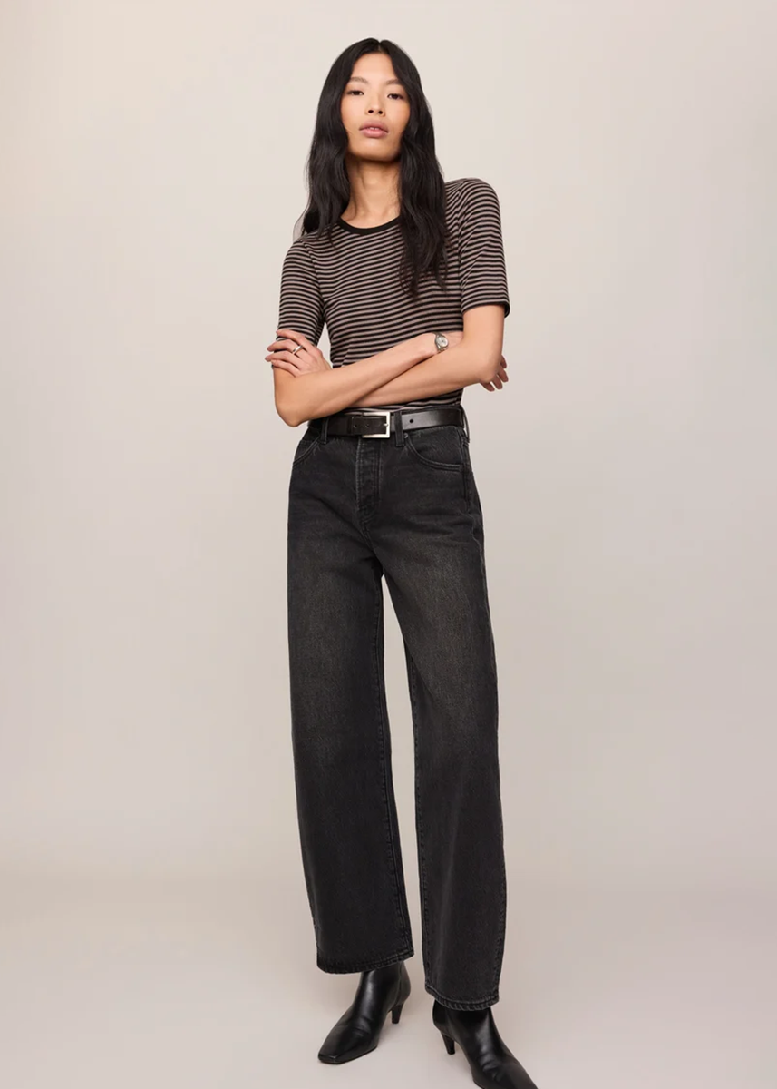Freida Striped Tee - Wild Mushroom