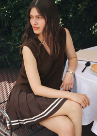 Bleacher Babe Mini Skirt - Dark Chocolate