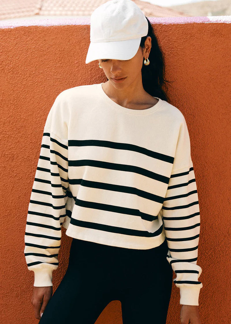 Line Up Stripe Sweatshirt - Sandstone