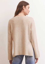 Modern V-Neck Sweater - Light Oatmeal Heather