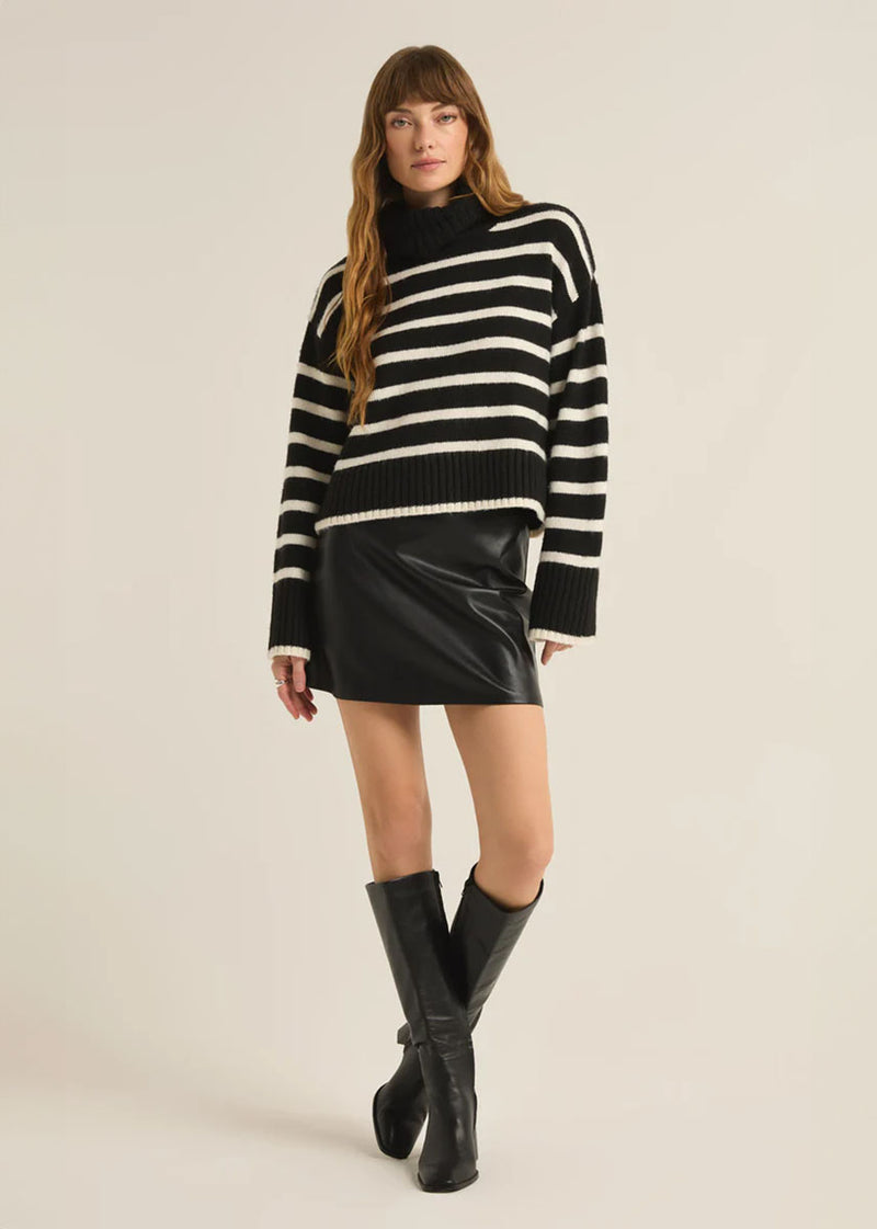 Josephine Stripe Sweater - Black