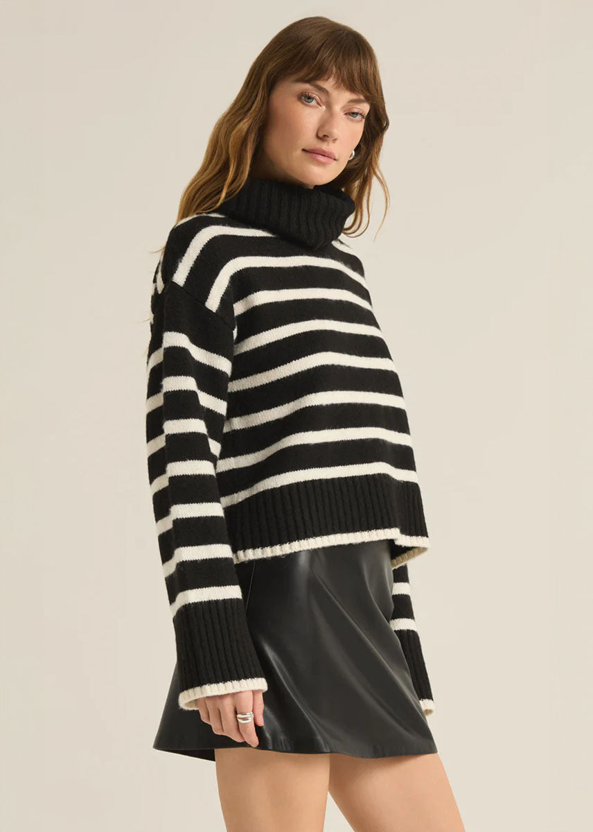 Josephine Stripe Sweater - Black