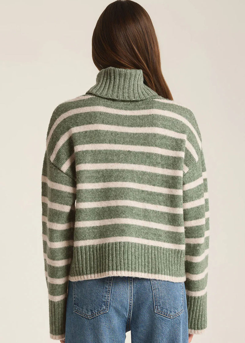 Josephine Stripe Sweater - Palm Green