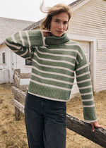 Josephine Stripe Sweater - Palm Green