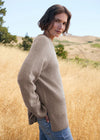 Boulevard V-Neck Sweater - Heather Taupe