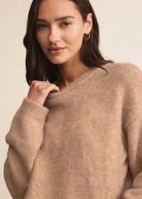 Snowed In Sweater - Heathered Camel