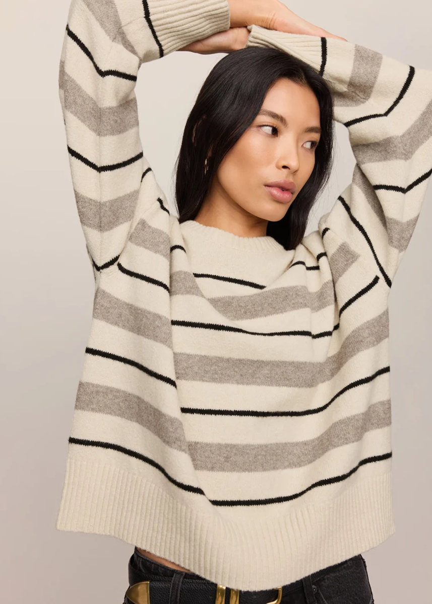 Cirrus Stripe Sweater - Chalk