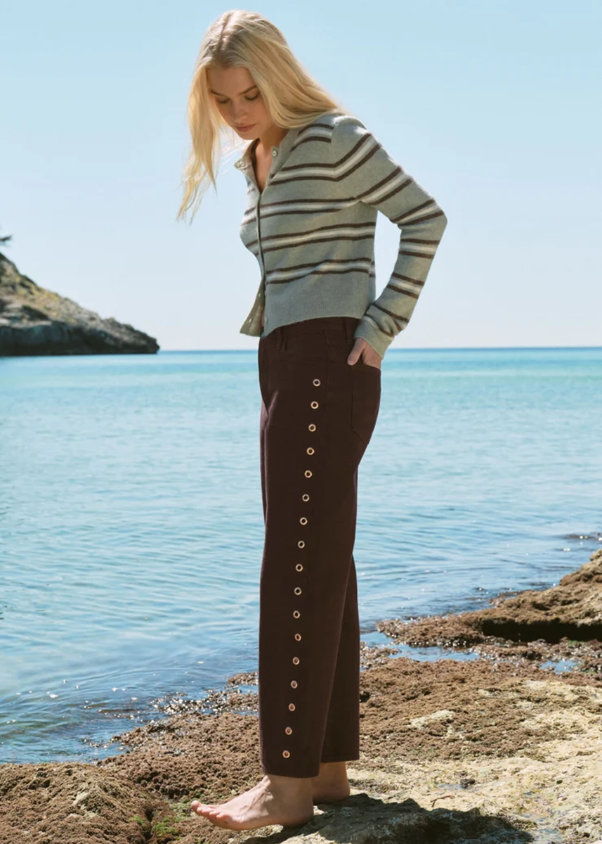 Medina Striped Cardigan - Aqua Cloud