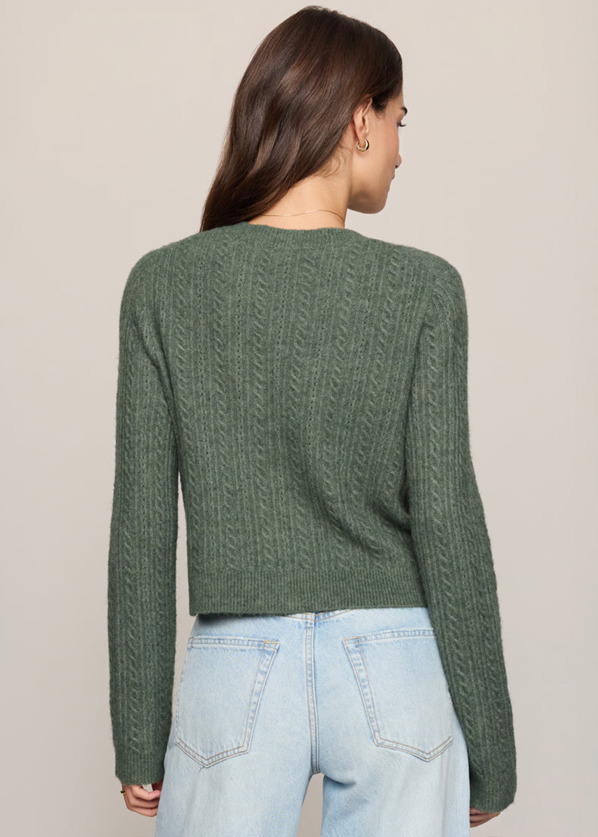 Medina Pointelle Cardigan - Monstera