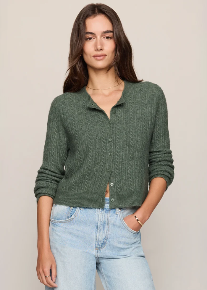 Medina Pointelle Cardigan - Monstera