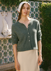 Medina Pointelle Cardigan - Monstera