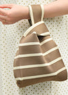 Striped Crochet Tote Bag