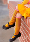 Lace Top Knee High Socks - Pencil