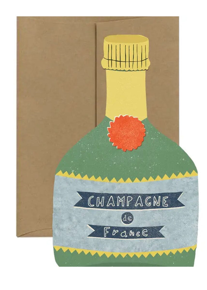 Champagne Bottle Card