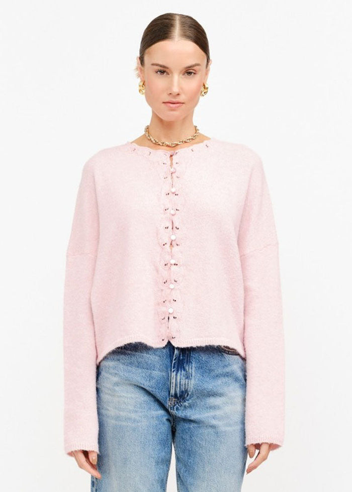 Liona Embroidered Cardigan - Pink