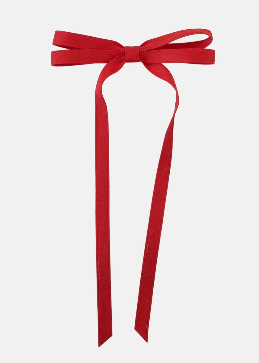 Olivia Matte Satin Bow - Red