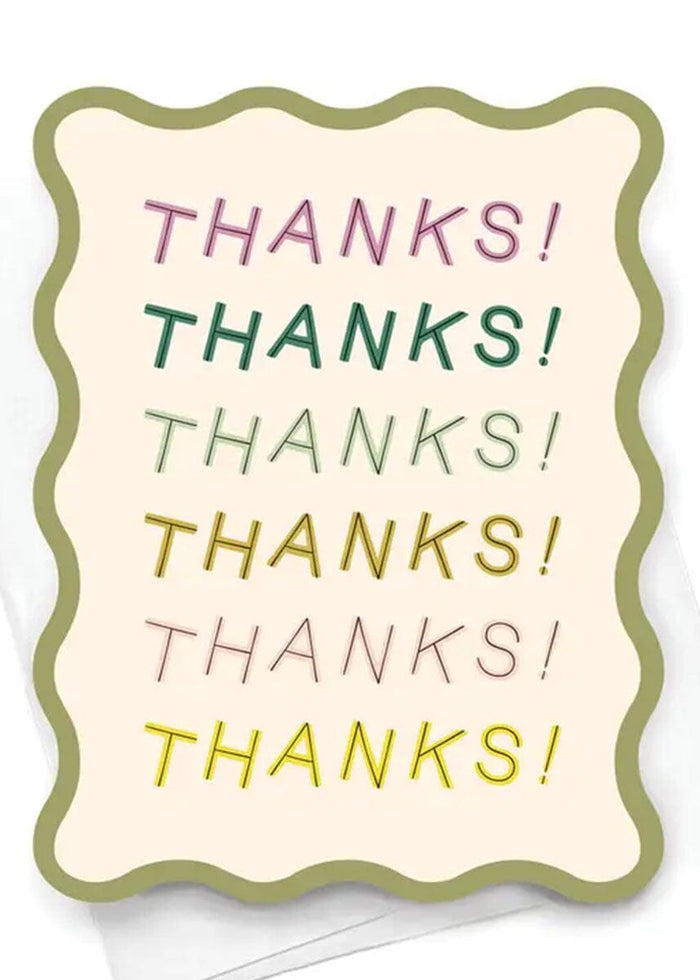 Wavy Thanks Notecard