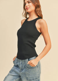 Tucker Classic Ribbed Tank - Black
