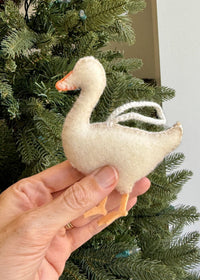 White Goose Felt Ornament