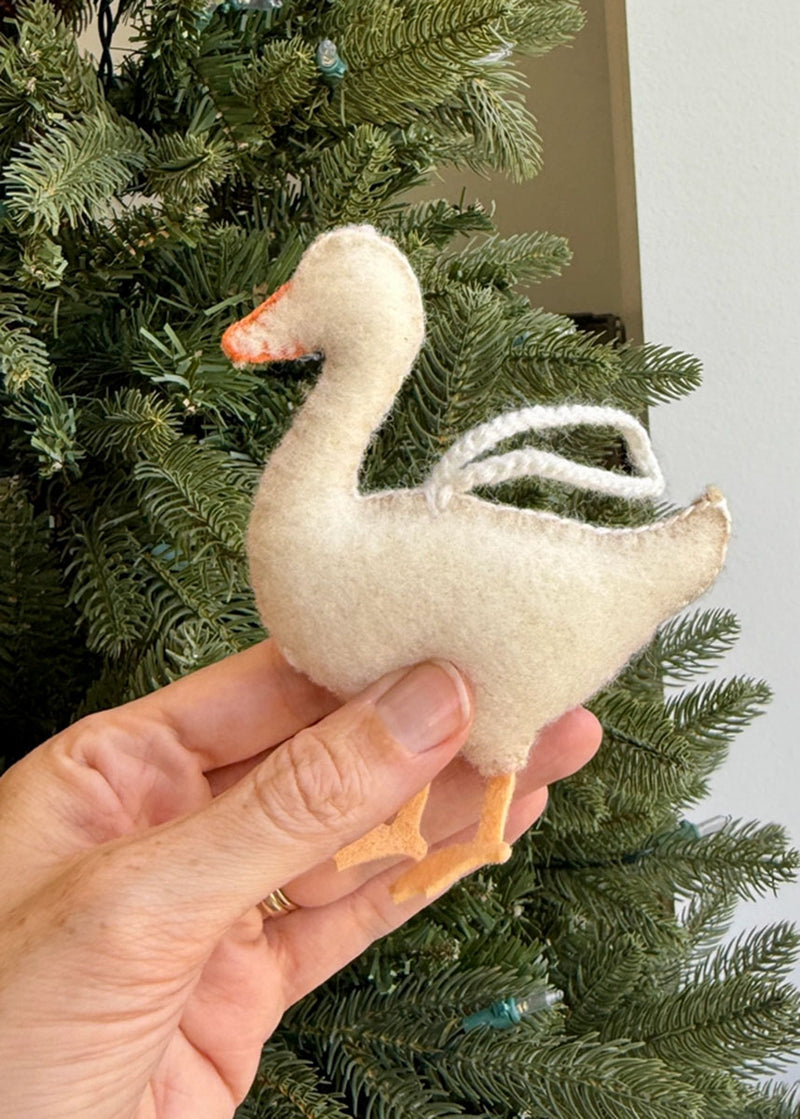 White Goose Felt Ornament
