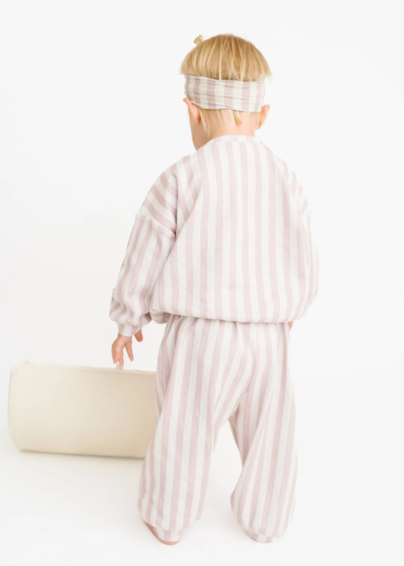 Stripe Sweatsuit Set - Blush