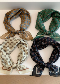 Floral Square Scarf - Green