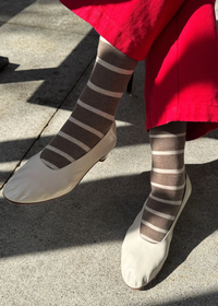 Wally Stripe Socks - Mocha