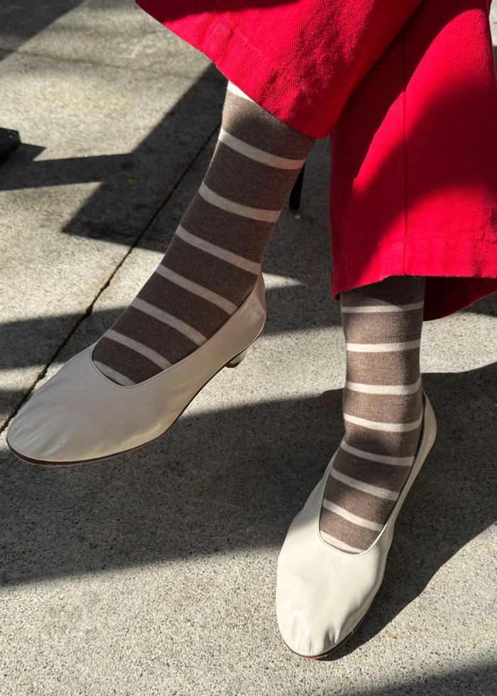 Wally Stripe Socks - Mocha