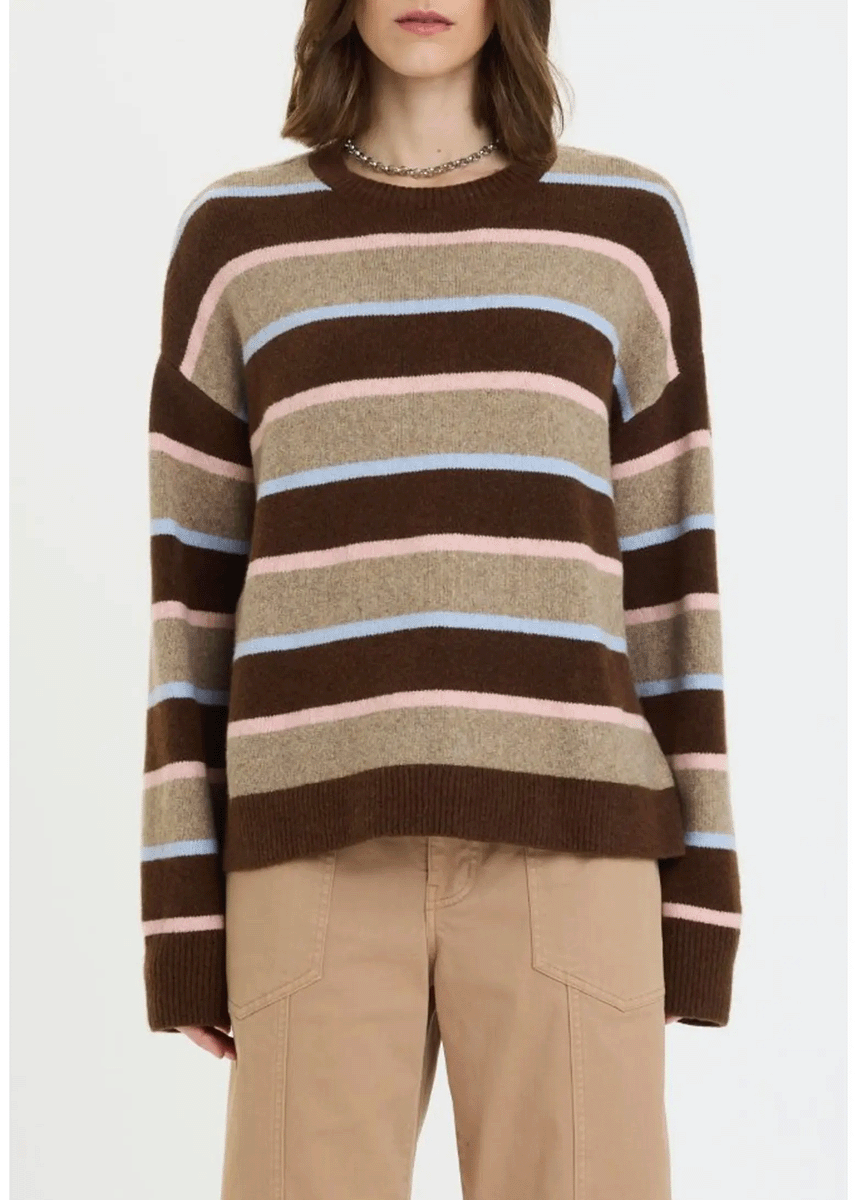 Carlyle Everyday Crewneck Sweater - Dune Stripe