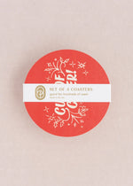 Cup Of Cheer Red Coasters - Set of 4