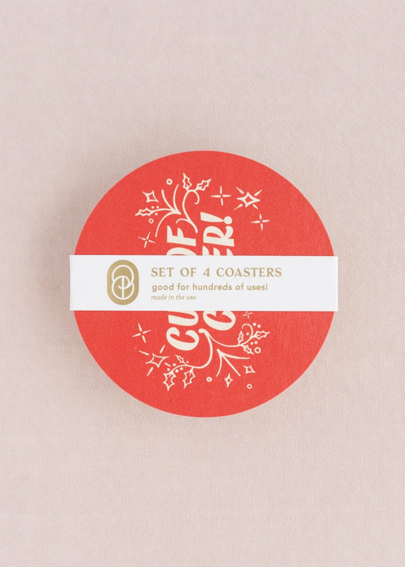 Cup Of Cheer Red Coasters - Set of 4