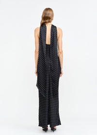 Magdalena Halter Dot Dress - Black