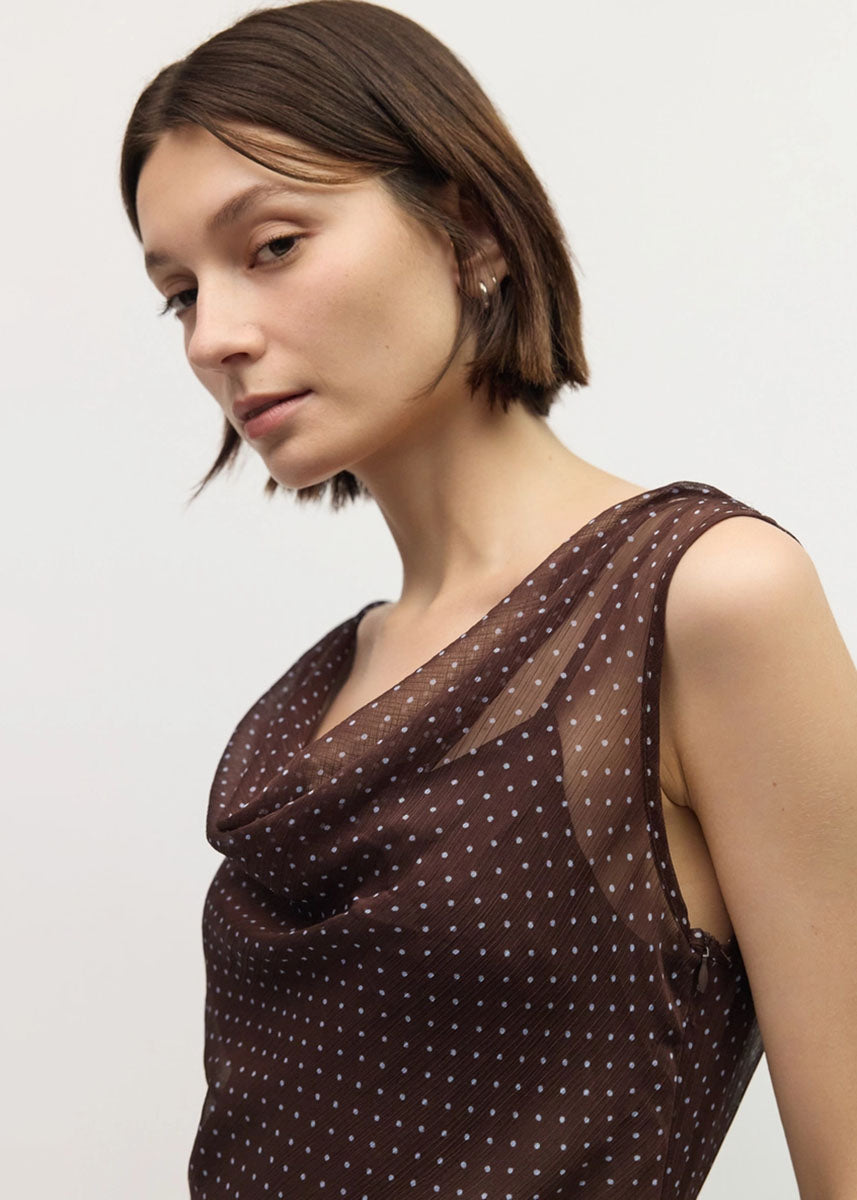 The Lauren Dress - Brown Blue