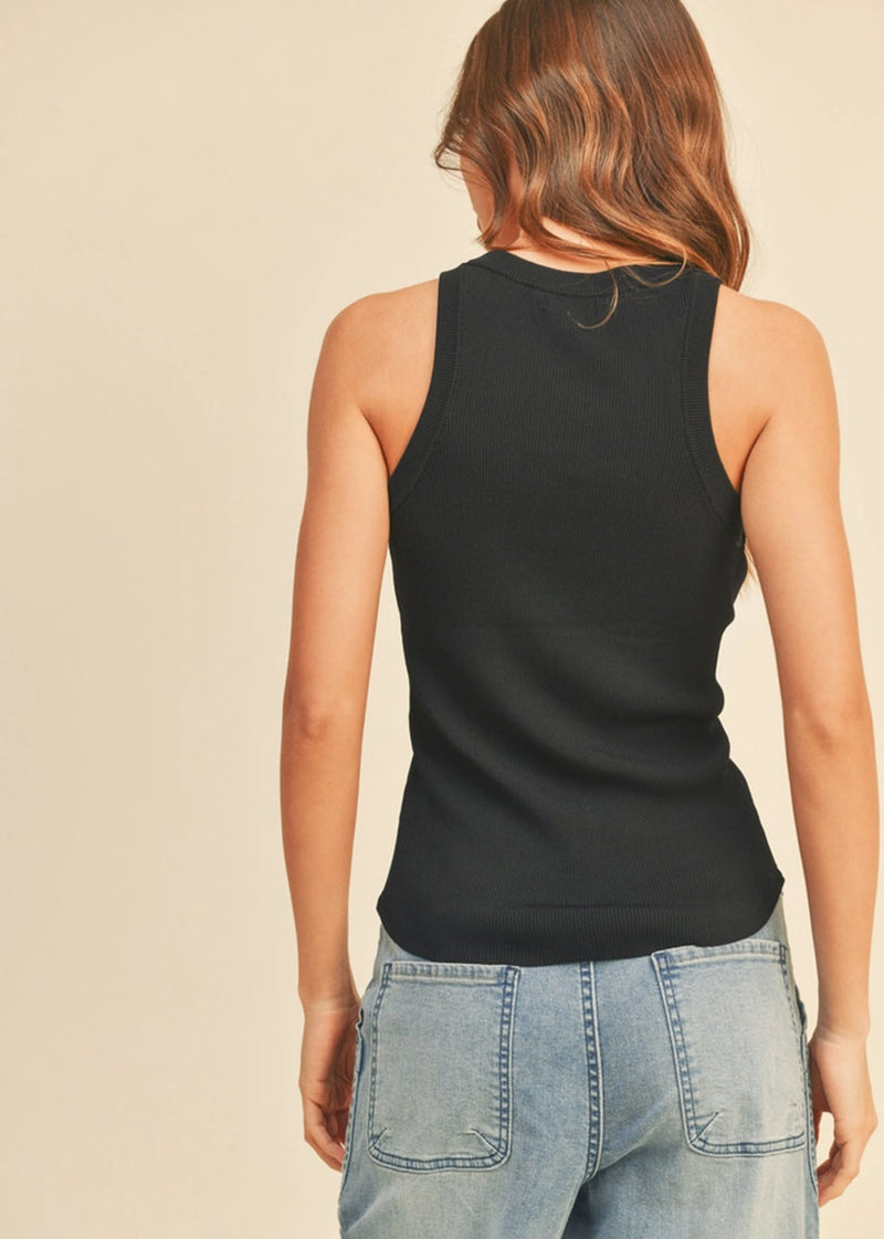 Tucker Classic Ribbed Tank - Black