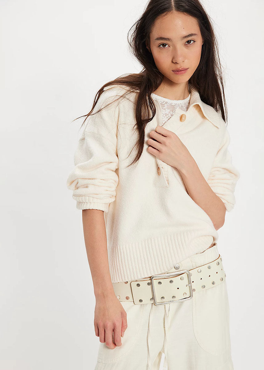 Trading Up Polo Sweater - Ivory – Alice & Wonder