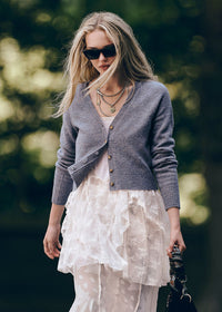 School Girl Cardi - Charcoal Heather