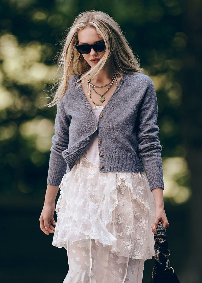 School Girl Cardi - Charcoal Heather