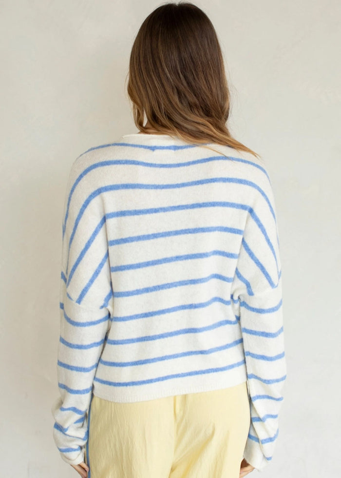 Piper Cabana Striped Cardigan - Ivory