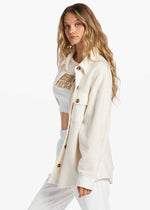 Any Time Button-Up Shacket - White Cap