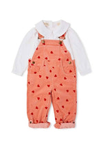 Heart Print Corduroy Overalls