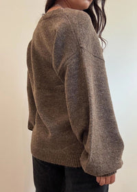 Fawn Puff Sleeve Cardigan - Wood