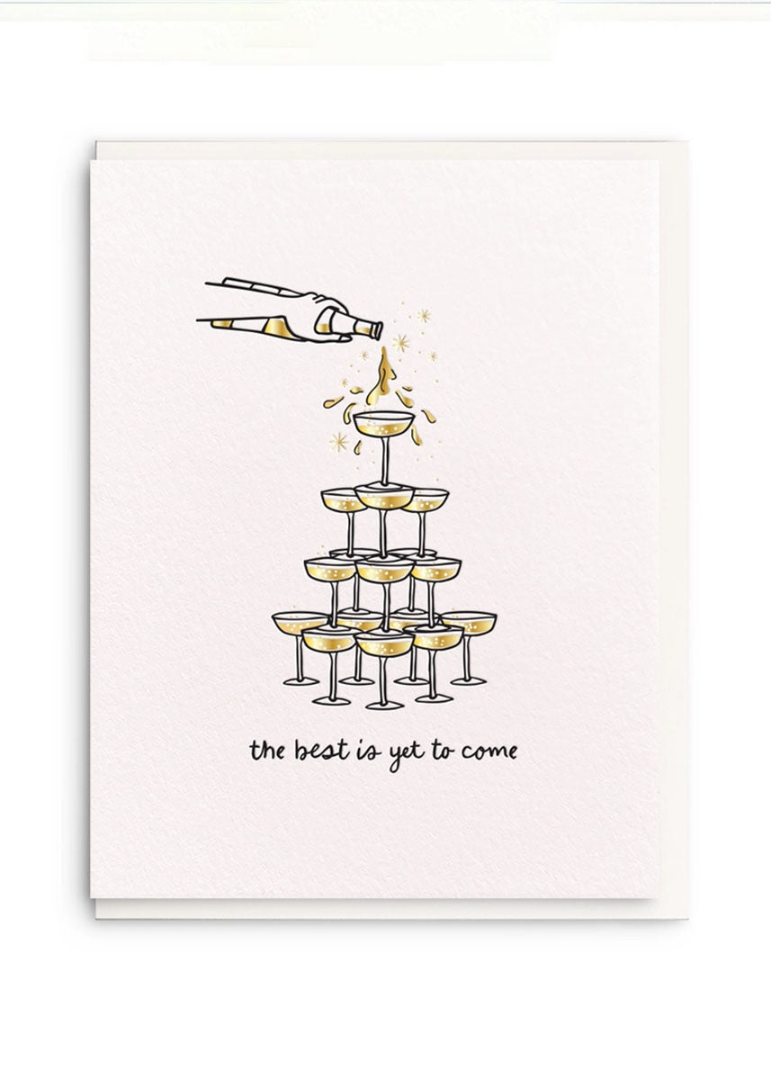 Champagne Tower Wedding Card