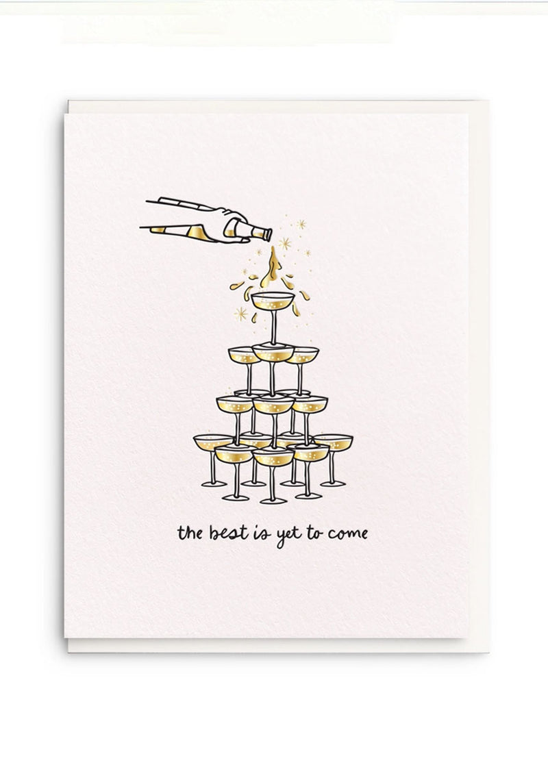 Champagne Tower Wedding Card