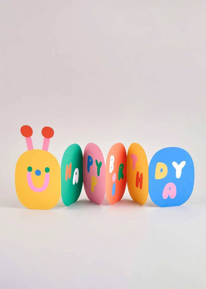 Caterpillar Fold Out Birthday Card