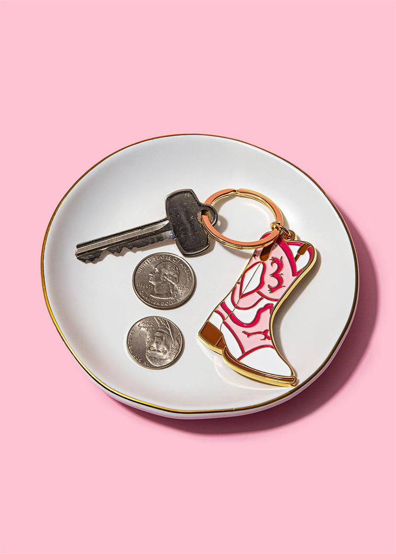 Cowboy Boot Enamel Keychain