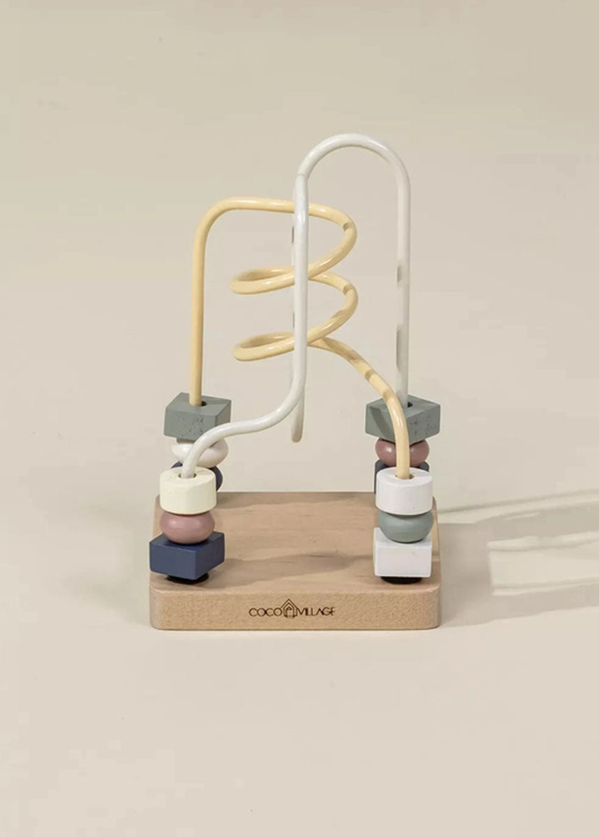 Wooden Stacking Rings & Beads Maze Toy